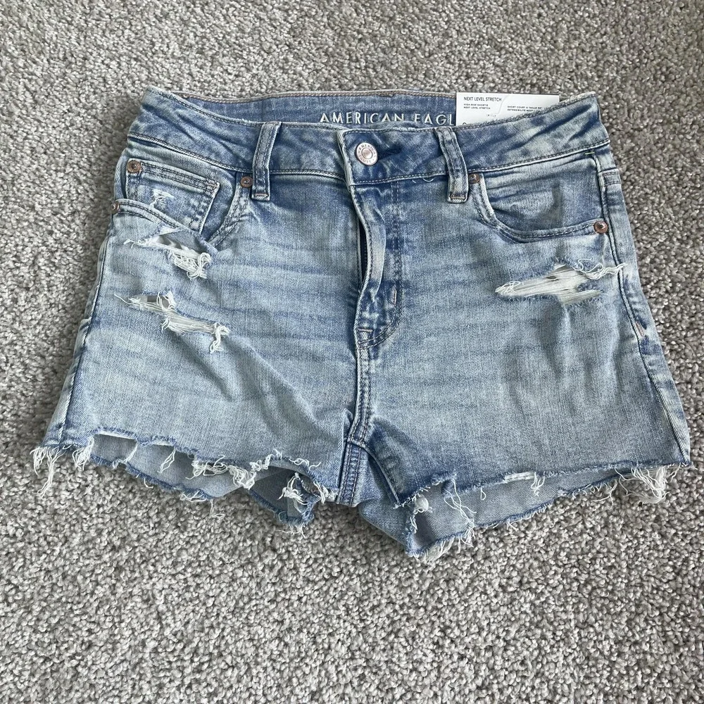 American Eagle Outfitters Shorts Womens 0 25W Blue High Rise Shortie Cutoff